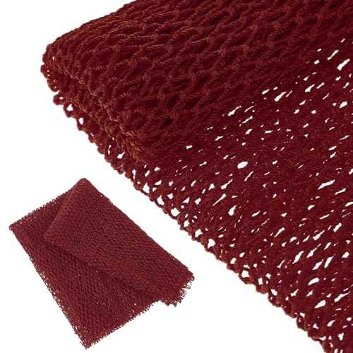 Geiserailie African Net Sponge Long Bathing Net Shower Body Scrubber Back Scrubber Skin Smoother Bathing Sponge for Daily Use or Stocking Stuffer(Wine Red)
