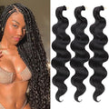 COOKOO 24 Inch Body Wave Braiding Hair - 3 Pack Synthetic Extensions