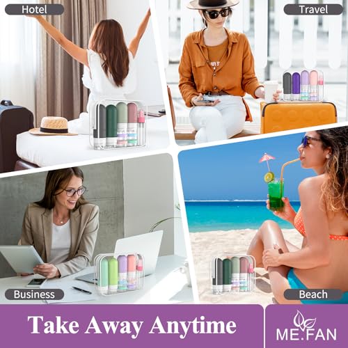 ME.FAN 18 Pack TSA Approved Travel Bottles Black & White - Leakproof Toiletry Set