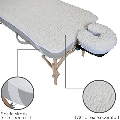 EarthLite Massage Table Fleece Pad Set with Face Cradle Cover