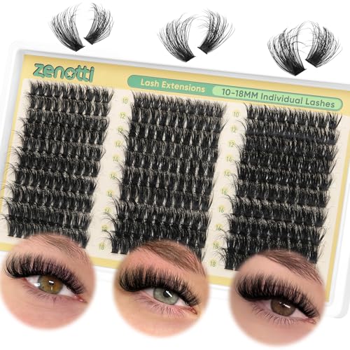 Zenotti Wispy Eyelash Clusters 60D 80D 100D Mixed Length 290PCS Natural & Voluminous