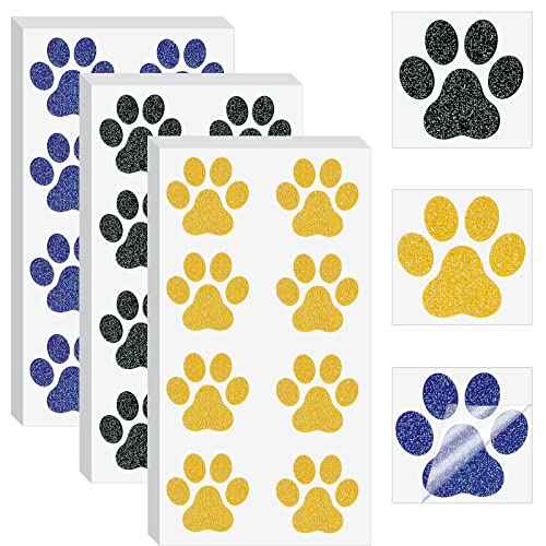 Jutom 30 Sheets 240 Pcs Dog Paw Glitter Tattoo Sticker Temporary Tattoos Dog Paw Body Tattoos for Women Girls Face Body Accessories(Fresh Color)