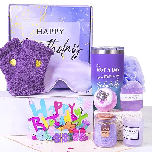 Inneroam Birthday Gifts for Women Friend Mom -Relaxing Spa Gift Basket Set Care Package Gift for Woman, Unique Happy Birthday Gift Ideas for Sister Her Best Friend Wife Grandma Teacher Nurse Coworker