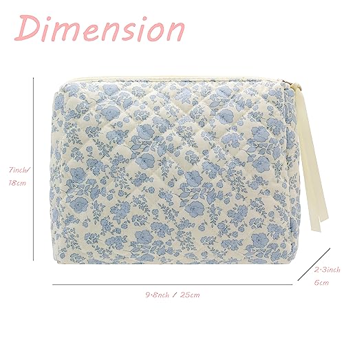 PAZIMIIK Quilted Makeup Bag Large Travel Cosmetic Pouch