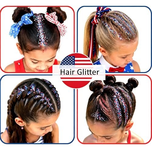 Red White Blue Chunky Glitter Stick – Patriotic Makeup