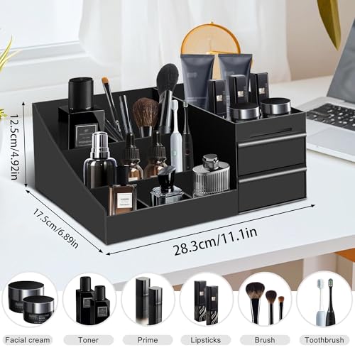 Men's Cologne Organizer with 7 Compartments & 2 Drawers