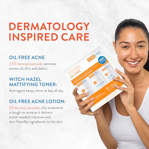 AcneFree 3-Step 24 Hour Acne Treatment Kit with Benzoyl Peroxide