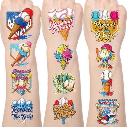 Baseball Temporary Tattoos - 200+ Sheets Sports Party Favors