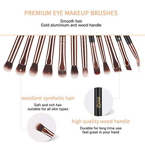 MSQ 12pc Eye Makeup Brushes Set Rose Gold Eyeshadow & Eyeliner