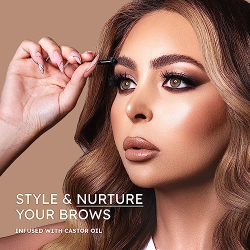 Brow Seal with Castor Oil - Clear Eyebrow Gel, Waterproof Eyebrow Makeup, Styling Wax for Feathered & Fluffy Brows - 1 OZ