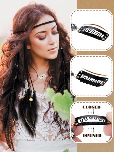 10 Pcs Feather Hair Extensions Clip-in Boho Accessories