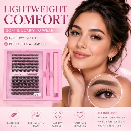 Natural Lash Clusters Kit 120Pcs 8-16MM Wispy Eyelashes
