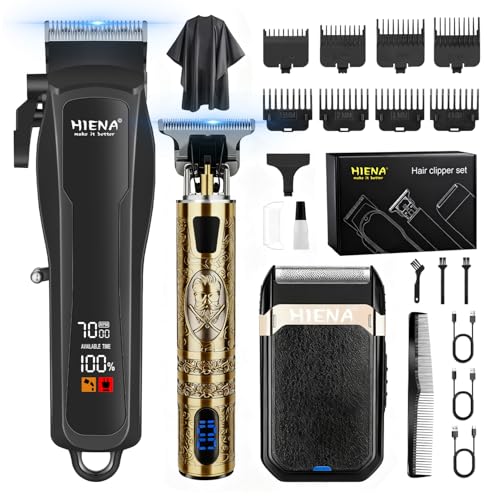 HIENA PRO Cordless Hair Clippers & Beard Trimmer Set