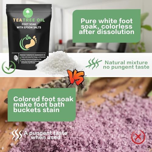 HEAMAVIN Tea Tree Oil Foot Soak with Epsom Salt & Botanical Oils, 16 oz