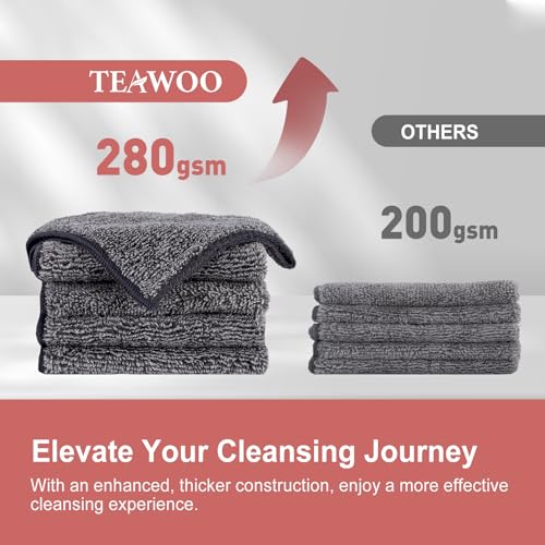10 Pack Microfiber Washcloths 12x12 Inch, Super Absorbent