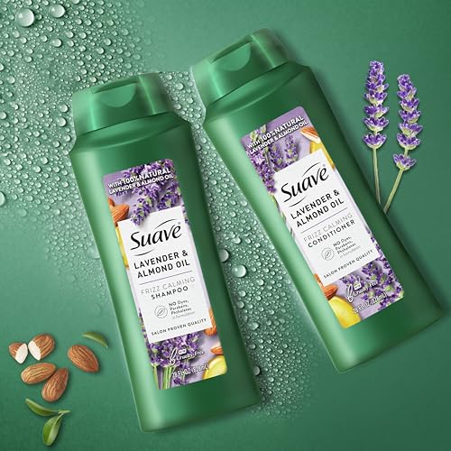 Suave Natural Lavender & Almond Oil Conditioner, Anti Frizz, No Dyes, No Parabens, No Phthalates, 28 oz Pack of 4