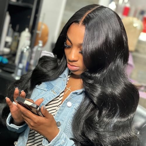 SKINLIKE Real HD Swiss Lace Closure Human Hair 2x6 Lace Closure with Clean Hairline Much More Density Full Cuticle Aligned Brazilian Human Hair Body Wave Style (18inch, HD BW 2x6 lace closure)