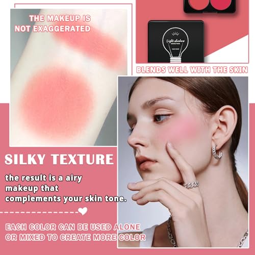 4-Color Blush Palette with Brush - Matte & Shimmer