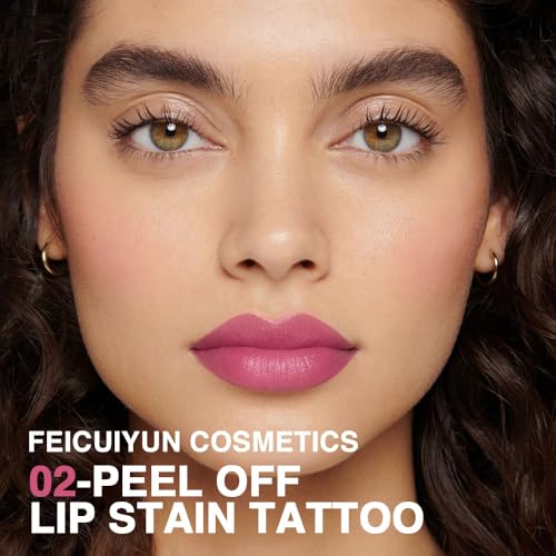 FeiCuiYun Peel-Off Matte Lip Stain - Long Lasting Purplish-Red
