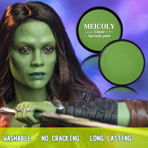 Green Face Paint for St Patrick's Day & Halloween Costumes