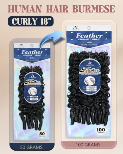 Alididi Crochet Human Hair 18 Inch 100g Feather Knots Extensions