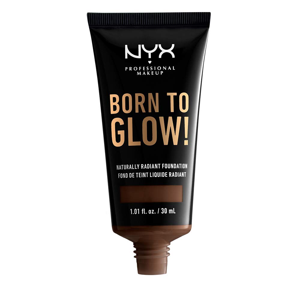 NYX PROFESSIONAL MAKEUP Born To Glow Naturally Radiant Foundation, Medium Coverage - Chestnut