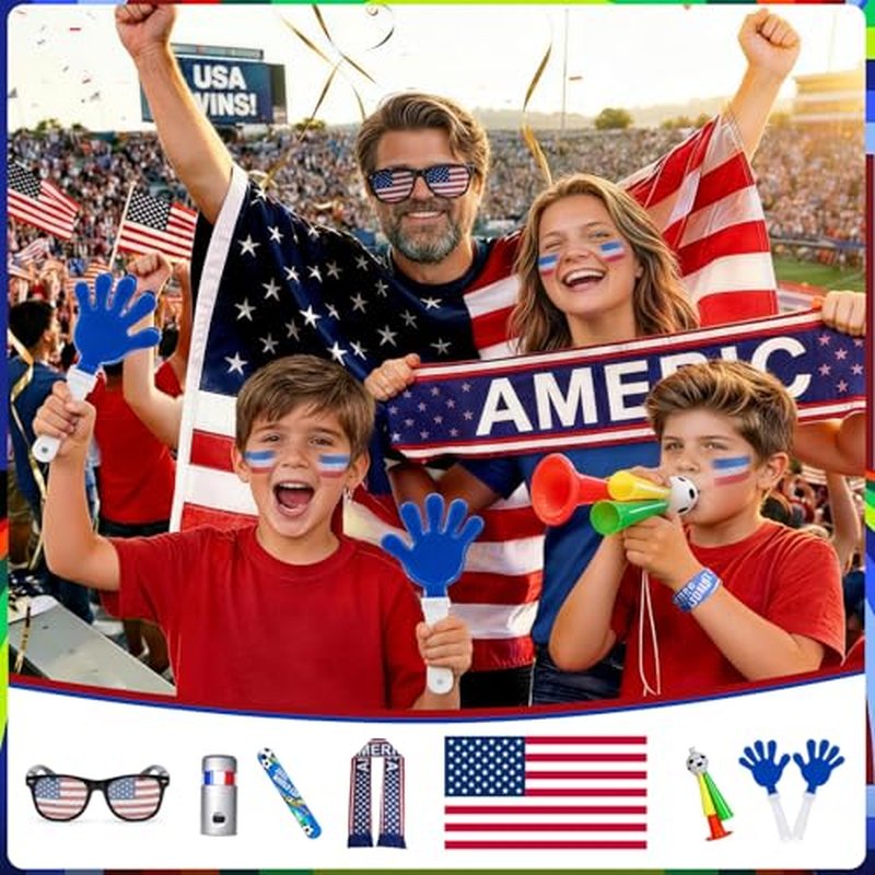 2026 World Cup Soccer Fan Gear Set - USA Flag Accessories