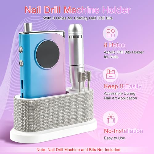 ANGNYA Nail Drill Holder with 8 Bits Storage Organizer