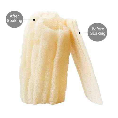2 Natural Egyptian Loofahs Exfoliating Scrubber for Shower, Natural Loofah Sponge Body Scrubber, Deep Clean & Invigorate Your Skin, for Men and Women