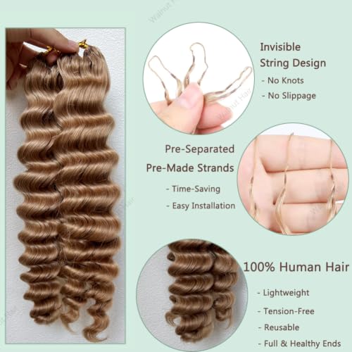 Walnut Hair 18 Inch Blonde #27 Deep Wave Crochet Hair Extensions 120g