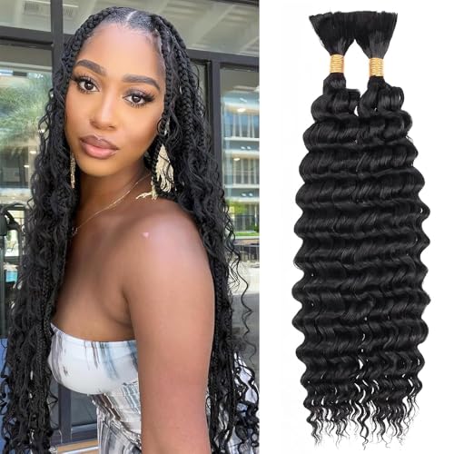 Human Braiding Hair Deep Wave Boho 26 Inch 110g