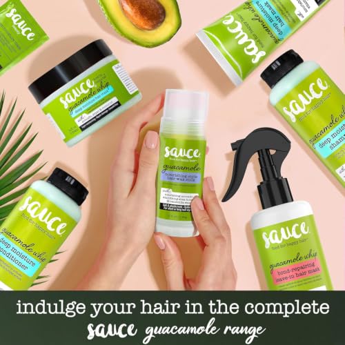 SAUCE Deep Conditioning Hair Mask - Guacamole Whip for Damaged, Dry Hair 3.4 Fl Oz
