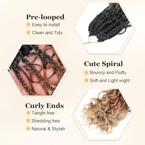 Yewell Goddess Box Braids Crochet Hair 10 Inch 9 Pack