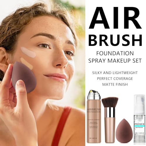 AirBrush Foundation Spray with Primer - Full Coverage Liquid Makeup