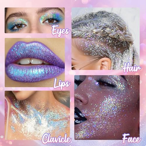 Pastel Glitter Gel Roll-On for Face, Body & Hair - 1.35oz