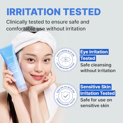 MAKE P:REM Safe Me. Amino Refresh Cleansing Foam, Korean Face Wash, Instant Deep Pore Cleansing, Gentle Exfoliation with BHA & LHA, Korean Skin Care, 5.07 Fl Oz, 150ml