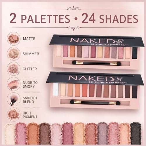 Sulily 24 Colors Naked Eyeshadow Palette, Matte Shimmer