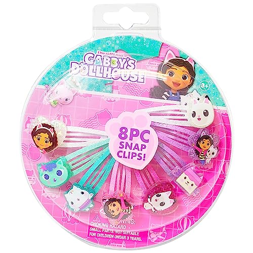 Gabby's Dollhouse Snap Hair Clips 8-Pack for Girls