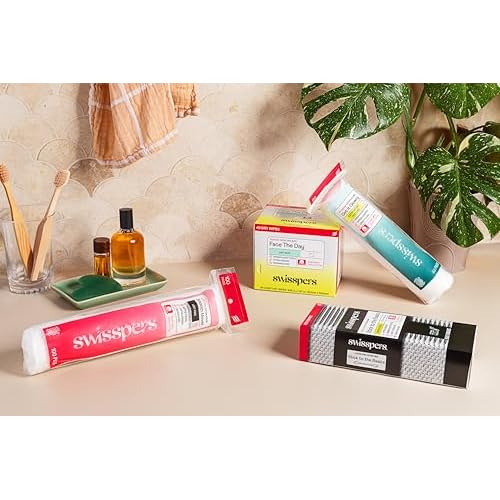 Swisspers Take Along Cotton Swabs, 100% Cotton Double-Tipped, White Paper Sticks, Travel Size, 6-Pack, 50 Swabs Per Packages (300 Swabs Total)