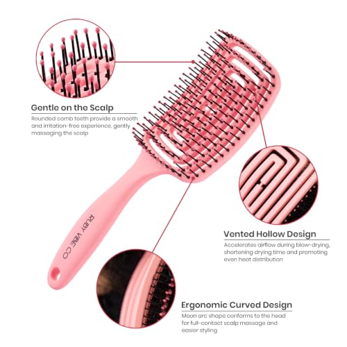 Detangle Hair Brush – Curved Vented Design for Wet & Dry Hair