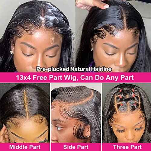mengkai 24 Inch Lace Front Wigs Human Hair Pre Plucked HD Lace Front Wigs Human Hair Straight 13x4 HD Lace Frontal Human Wigs Natural Hairline Glueless Wigs for Women