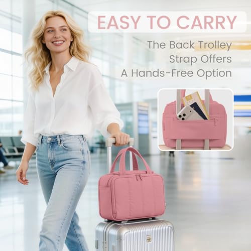 Large Puffy Toiletry Bag for Women with Wet Dry Separation