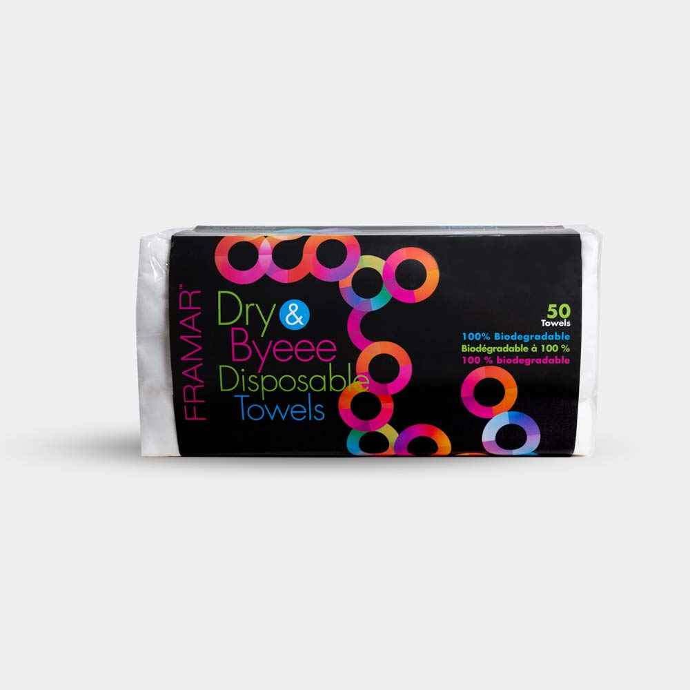 FRAMAR Biodegradable Salon Towels for Hair Stylist – Hair Towels for Women, Disposable Towel, Salon Towel, for Spa, Barber, Gym, Super Absorbent and Extra Soft – 50 Count