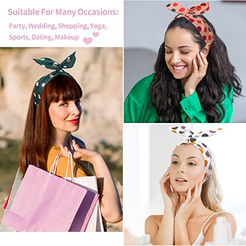 ONEYE Polka Dot Wire Headbands for Women - Pack of 8