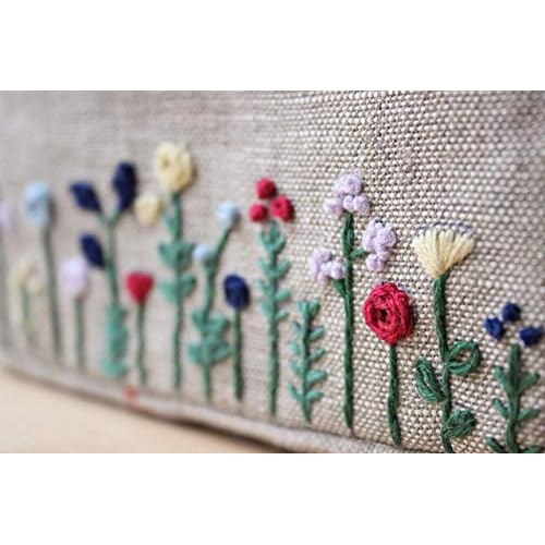 Small embroidered cosmetic bag Flowers embroidery makeup bag for women Floral makeup zipper pouch for bridesmaids