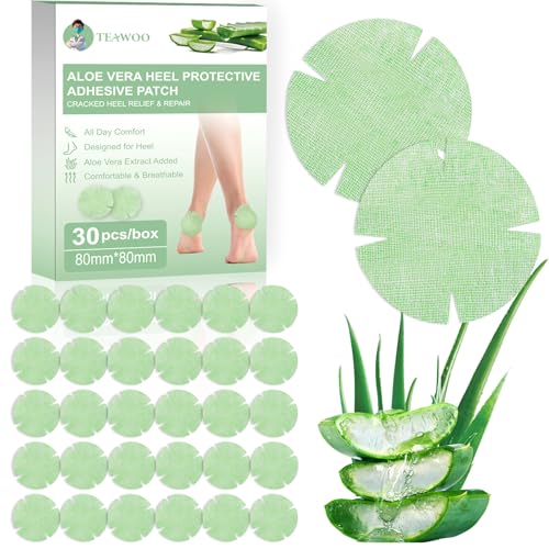 TEAWOO Aloe Vera Cracked Heel Patches - Heel Repair & Moisturizing Bandages