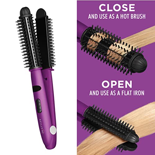 InStyler 4-in-1 Hair Straightener & Hot Brush - Ionic Ceramic Flat Iron