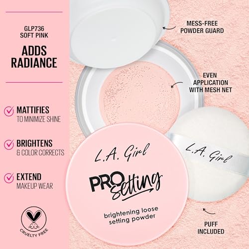 L.A. Girl Pro.Setting Brightening Loose Powder, Soft Pink