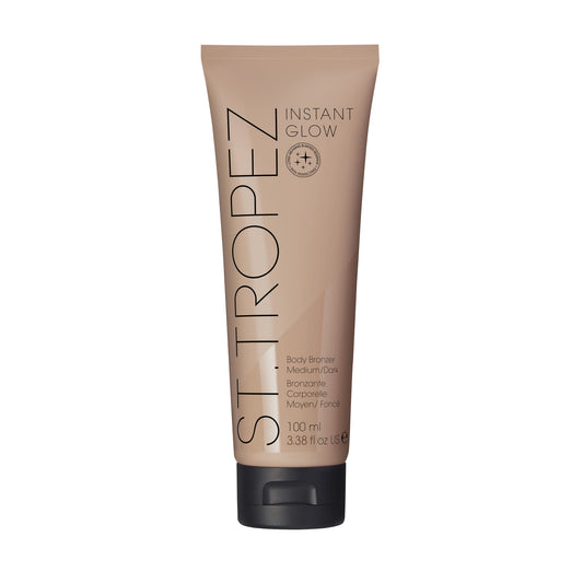 St.Tropez Instant Glow Face & Body Bronzer Makeup, Medium/ Dark Shade, Smudge-Proof Body Makeup, Vegan, Natural & Cruelty Free, 3.4 Fl Oz