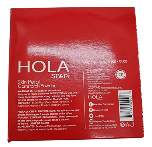 Hola Spain Skin Petal Body Talc Dusting Powder with Puff 4oz